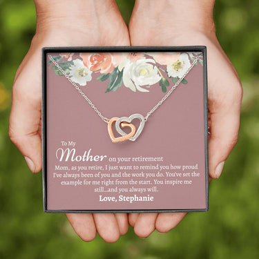 Mom Retirement Interlocking Hearts Necklace - Love You This Much